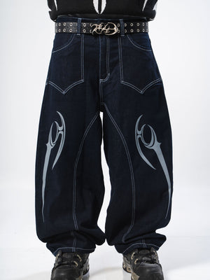 Barrel jeans azul corte curvo CHILL - denim streetwear hecho en colombia