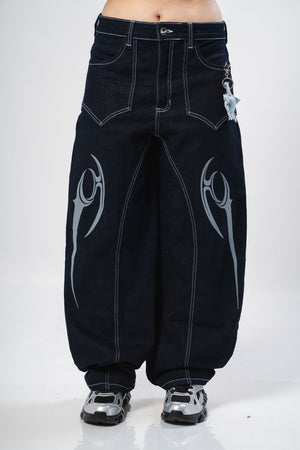 Barrel jeans azul corte curvo CHILL - denim streetwear hecho en colombia