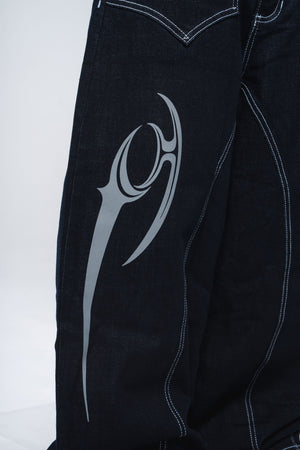 Barrel jeans azul corte curvo CHILL - denim streetwear hecho en colombia