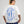 Camiseta María Protégenos CHILL oversize blanca — algodón peruano 250gr con estampado Virgen María barroco azul cobalto en serigrafía, streetwear hecho en Colombia