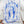 Camiseta María Protégenos CHILL oversize blanca — algodón peruano 250gr con estampado Virgen María barroco azul cobalto en serigrafía, streetwear hecho en Colombia