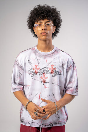 Camiseta boxy fit distressed CHILL — streetwear colombiano