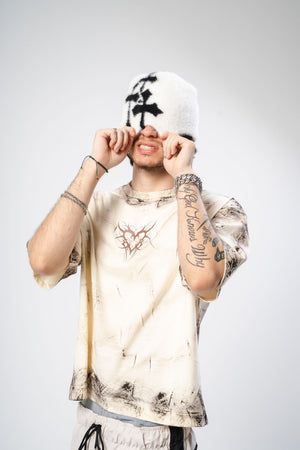Camiseta oversized fit distressed CHILL - streetwear colombiano