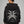 Hoodie con cierre From The Void CHILL negro oversize 400gr — algodón 100% unisex con estampado gótico demonio en serigrafía, cierre YKK y efectos raw edge, streetwear hecho en Colombia