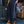 Jorts CHILL azul raw denim — bermuda baggy con estampado tribal serigrafía, streetwear hecho en Colombia