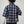 Leñadora Under The Sky CHILL azul boxy fit unisex — camisa a cuadros con doble manga blanca, golondrinas y lettering script en serigrafía, streetwear hecho en Colombia