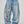 Spider Lily Jean CHILL celeste barrel — denim 100% algodón unisex con estampado floral tribal en pierna y bordado en bolsillos traseros, streetwear hecho en Colombia