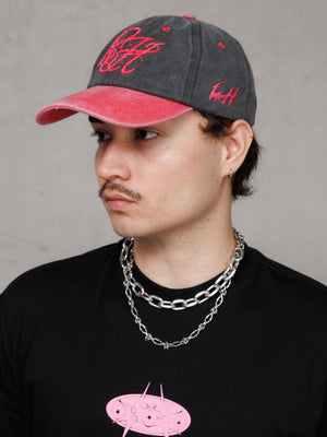 Camiseta regular fit Chill Star CHILL negra unisex — algodón peruano 250gr con logo espinas en serigrafía rosa neón, básico premium streetwear hecho en Colombia