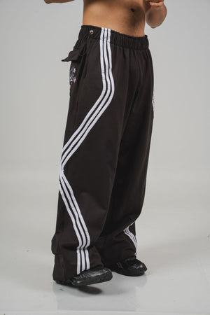 Sudadera Ondas CHILL azul marino baggy — tela scuba unisex con ondas en sesgo aéreo, ajustable en cintura y botas, streetwear hecho en Colombia